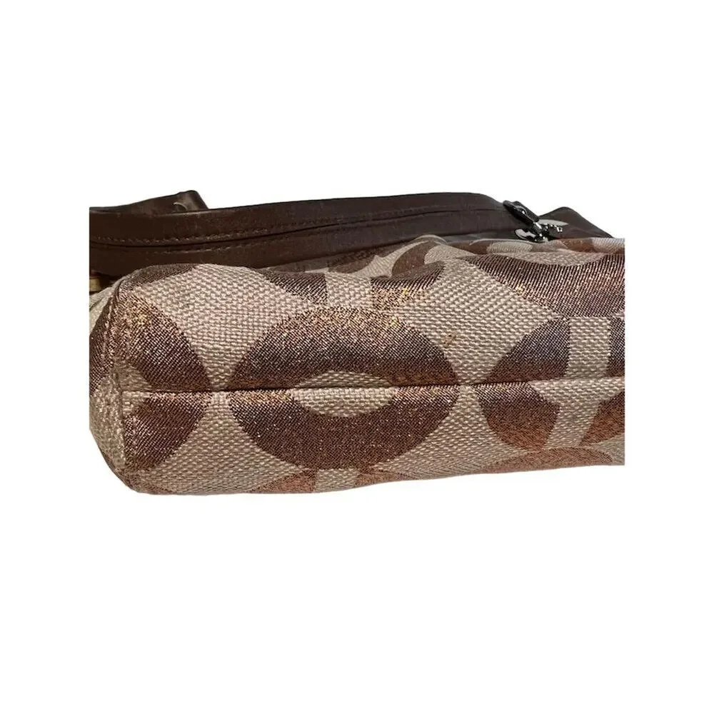 Coach Ashley Copper Metallic Signature Shoulder Bag Ashley